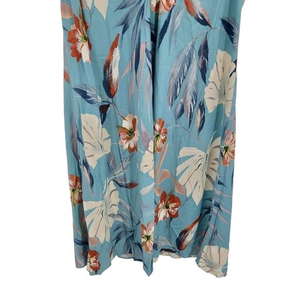 Vintage 80's Cooke Street Dress Hawaiian Sleeveless Shift Mini Palm Blue XL USA - Picture 10 of 13